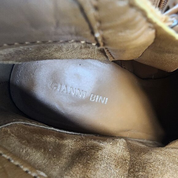 Gianni Bini Shoes Womens Size 9 Brown Suede Chunky Heel Side Zip Ankle Booties * - Picture 11 of 13